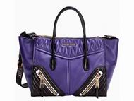 Miu Miu Two-tone Black/Purple Nappa Biker Tote Bag RN1032BP