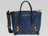 Miu Miu Two-tone Blue/Black Nappa Biker Tote Bag RN1032H