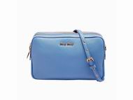 MIU MIU Pebble-finish Madras Piccole Borse Light Blue 5BH541