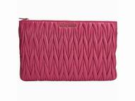 Miu Miu Matelassé nappa Clutch Peach Red RP0395