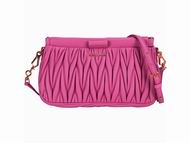 Miu Miu Matelasse nappa leather clutch Hot Pink RP0356HP