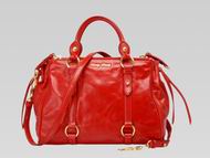 Miu Miu Vitello Lux Calfskin Bow Bag Red MU4564