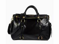 Miu Miu Vitello Lux Calfskin Large Bow Bag Black BN895