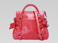 Miu Miu Vitello Lux Calfskin Bow Bag Peach Pink MU5305