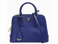 Prada Saffiano Lux Scratch Resistant Calfskin Handbag Blue P53311