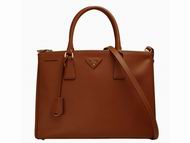 Prada Saffiano Lux Scratch Resistant Calfskin Large Bag Light Brown P51886