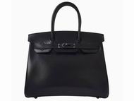 Hermes Birkin 30 Box Leather Black Bag Black Hardware HS5288