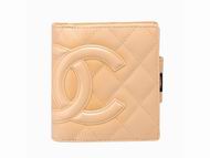Chanel Lambskin Cambon Camel CC Logo Wallet A26720BEI