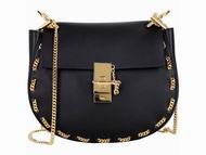 Chloe Drew Smooth Leather Around Golden Chain Bag Red CH95780