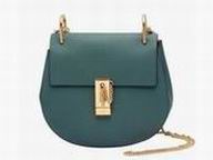Chloe Drew Clemence Leather Golden Chain Bag Grayish Blue CH982809