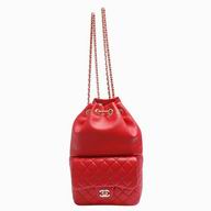 Chanel 2016 Lambskin Gold Metal Backpack In Red A94417 Y04059 2A996