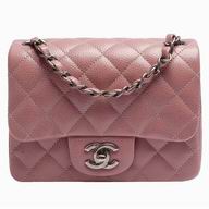 Chanel Mini Coco 2.55 Caviar Flap Bag Pink(Anti-Silver) A35227