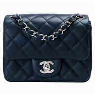 Chanel Mini Coco 2.55 Lambskin Flap Bag Dark Blue(Silver) A35224 A35224
