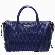 Miu Miu Large Matelasse Lux Nappa Handbag Dark blue RN1019