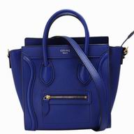 Celine Square Luggage Bubble Calfskin Nano Mini Gold Sapphire Blue CE544559