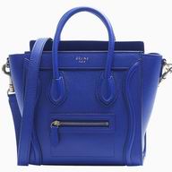 Celine Square Luggage Bubble Calfskin Nano Mini Silver Sapphire Blue CE544559