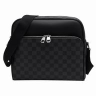 Louis Vuitton Damier Graphite Calfskin Shoulder Bag Black M41408
