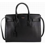 YSL SAC DE JOUR Calfskin&Chamois Small Tote Black YSL526574