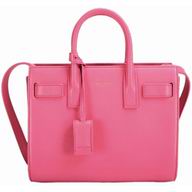 YSL SAC DE JOUR Calfskin Mini Tote In Hot Pink YSL526579