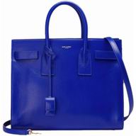 YSL SAC DE JOUR Calfskin&Chamois Small Tote RoyalBlue YSL518462