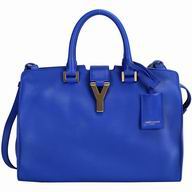 YSL Cabas Petit Cabas Y Calfskin Medium Bag In Jewwlry blue YSL5025579