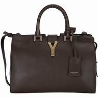 YSL Cabas Petit Cabas Y Calfskin Medium Bag In Dark Coffee YSL5383496