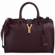 YSL Cabas Petit Cabas Y Calfskin Medium Bag In Dark Purple YSL4979446