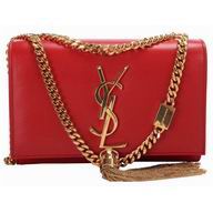 YSL Saint Laurent Monogramme Fringed Dinner Bag Red YSL49795
