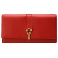 YSL Chyc Leather Clutch Y Calfskin Small Wallets In Light blue YSL5184601