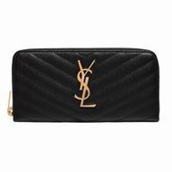 YSL Monogram Caviar Calfskin Wallets In Black YSL5754180