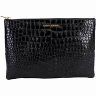 YSL Saint Leather Paris Y Croco Calfskin Bag In Black YSL5017320