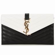 YSL Saint Laurent Calfskin Bag In White With Black YSL5371989