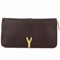 YSL Saint Lauren Calfskin Wallets In Burgundy YSL5371971