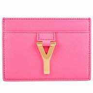 YSL Saint Laurent Paris Calfskin Cardcase In Pink YSL5145580