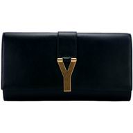 YSL Chyc Leather Leather ClutchY Calfskin HandBag In Black YSL4617400