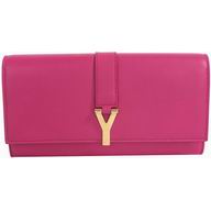 YSL Chyc Leather Leather ClutchY Calfskin Wallets In Pink YSL4973296