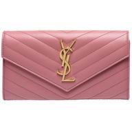 YSL Monogram V Caviar Calfskin Wallets In Pink YSL5365667