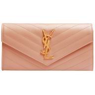 YSL Monogram V Caviar Calfskin Wallets In Complexion YSL5947168