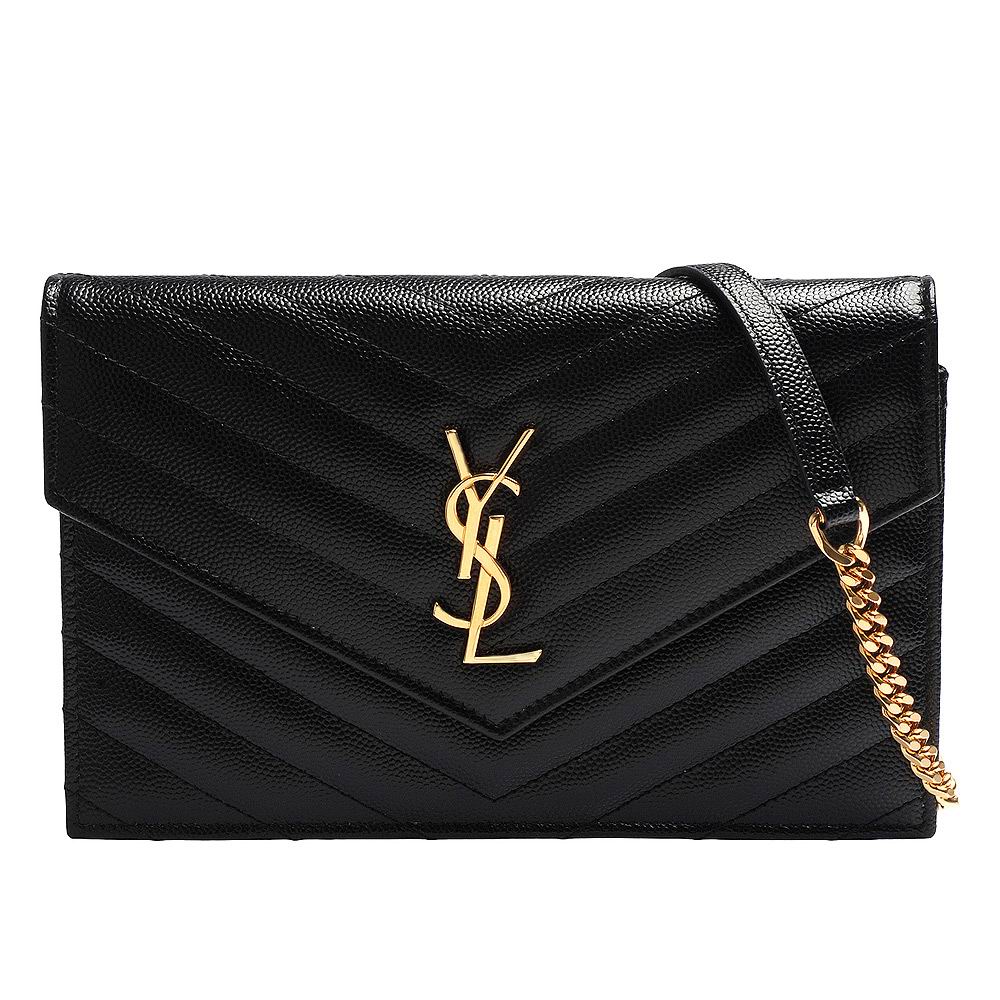 YSL Monogram V Caviar Calfskin Bag In Black YSL5265668