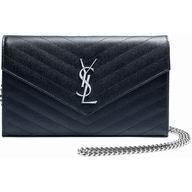 YSL Monogram V Caviar Calfskin Bag In Dark Blue YSL5265700