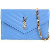YSL Saint Laurent Monogram Caviar Calfskin Bag In Blue YSL5265705