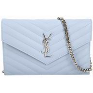 YSL Saint Laurent Monogram Caviar Calfskin Bag In Light Blue YSL5265706