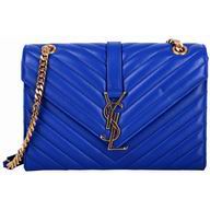 YSL Saint Laurent Monogram Goatskin Bag In Blue YSL5971208