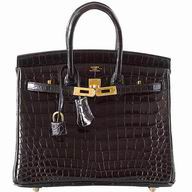 Hermes Birkin 25 Black Crocodile Gold Hardware HS1024