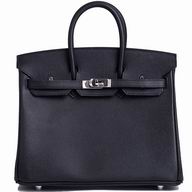 Hermes Birkin 25 Black Epsom Palladium Hardware HS55989N