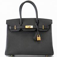 Hermes Birkin 30cm Noir Epsom Leather Gold Hardware Bag H1030SHT