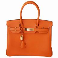 Hermes Birkin 30 Orange Togo Leather Gold Hardware Handbag HS5968KG