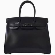 Hermes Birkin 30 Box Leather Bag In Black HS5288