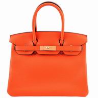 Hermes Birkin 30 Clemence Leather Orange 93 (Gold Hardware) HD529FT