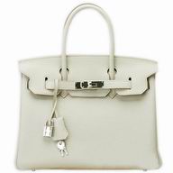 Hermes Birkin 30 Clemence Leather Ivory White(Silver) H1042IW